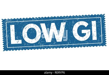 Low Glycemic Index (GI) sign or stamp on white background, vector illustration Stock Vector