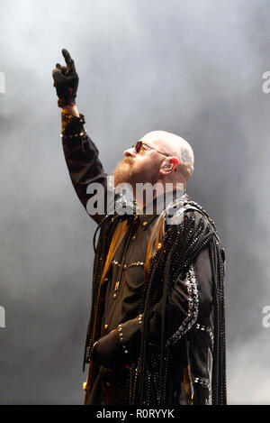 Rob Halford Judas Priest performing live in concert at Acer Arena. Sydney, Australia. 13.09.08. Stock Photo