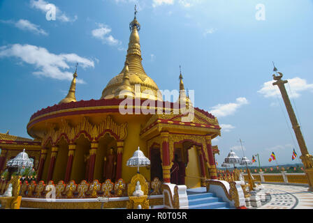 Golden Temple located at Balaghata in Bandarban town. It was built by the Government of Myanmar as a symbol of friendship between Bangladesh and Myanm Stock Photo