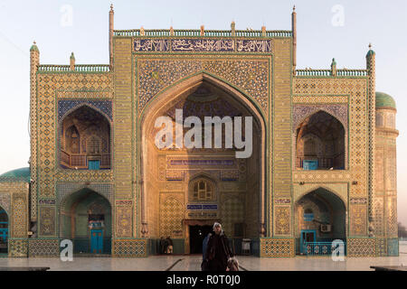 Architecture Of The Shrine Of Hazrat Ali, also called the Blue Mosque, Mazar-e Sharif, Afghanistan Stock Photo