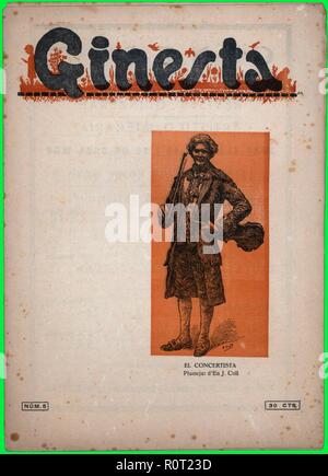 Portada de la revista literaria Ginesta, editada en Barcelona, abril de 1924. Stock Photo
