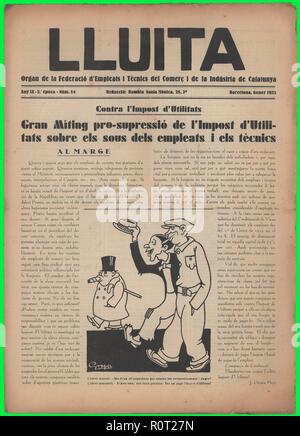 Portada de la revista Lluita, editada en Barcelona, enero de 1933. Stock Photo