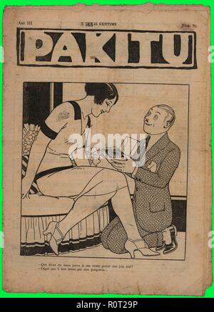 Portada de la revista satírica Pakitu, editada en Barcelona, año 1925. Stock Photo