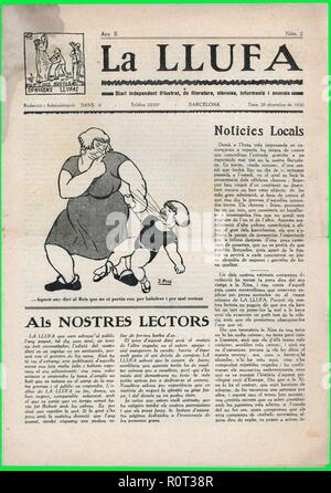 Portada de la revista La Llufa, editada en Barcelona, diciembre de 1930. Stock Photo