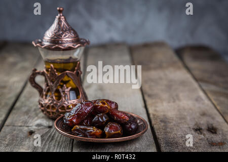 Ramadan kareem holiday concept with iftar dates Stock Photo