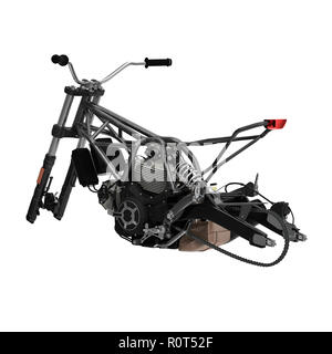 Bike Frame and Engine on white. 3D illustration Stock Photo