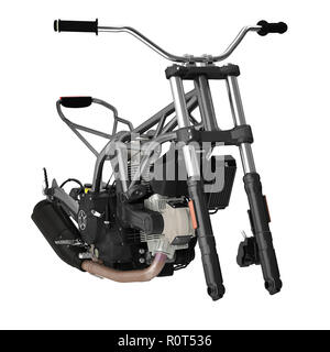 Bike Frame and Engine on white. 3D illustration Stock Photo