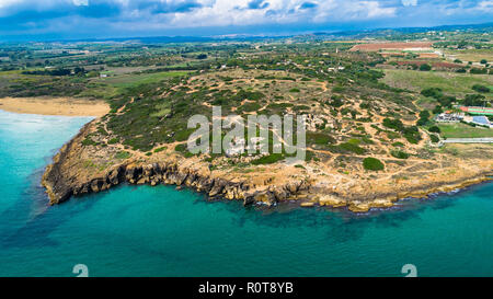 Aerial. Lido di Noto, Province of Syracuse, Italy. Stock Photo