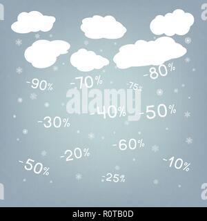 discounts snowflakes winter sale background Stock Vector