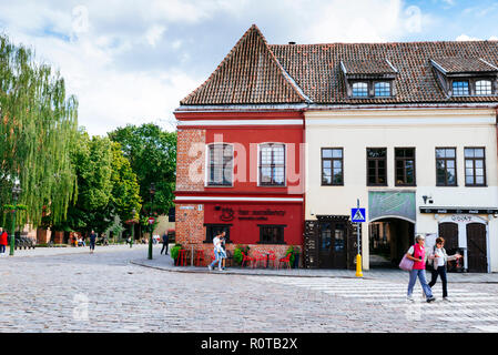 Buildings in the Town Hall Square. Kaunas, Kaunas County, Lithuania, Baltic states, Europe. Stock Photo