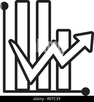 statistical graphics in bars with arrow up vector illustration design Stock Vector