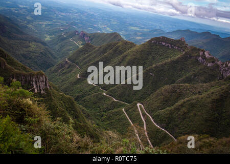 view from above of the sierra do rio do rastro, a touristic road in south brazil Stock Photo