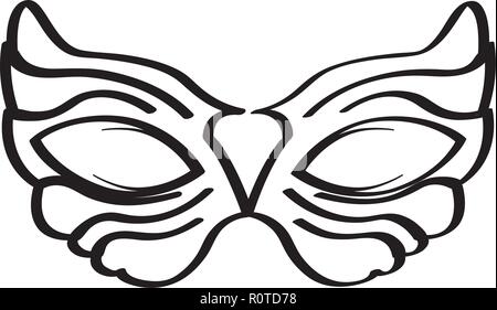 Mardi Gras mask - outline isolated element. Coloring page for adults ...