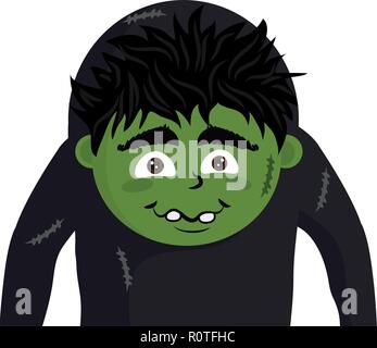 Kid with halloween costume Stock Vector