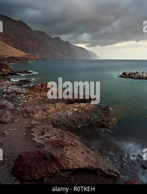 Sea cliffs at Punta de Teno on the Atlantic coast of Tenerife in the Canary Islands Stock Photo