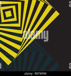 Geometric line twist abstract with yellow color. Vector illustration minimal flat  design concept for background,cover, presentation. Stock Vector