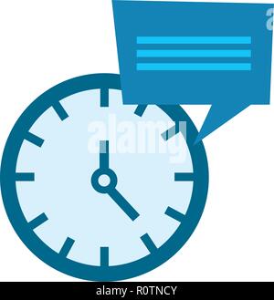 clock time speech bubble on white background vector illustration Stock Vector