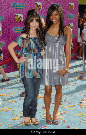 Anna Maria Perez De Tagle and Shanica Knowles -  Cheetah Girls One World Premiere at the El Capitan Theatre In Los Angeles.  full length eye contact s Stock Photo