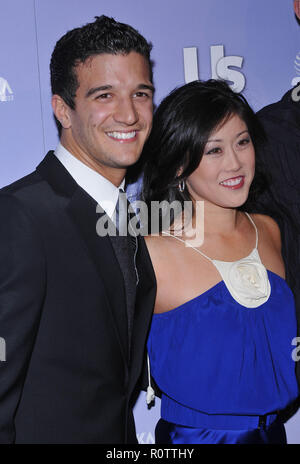 Kristi Yamaguchi and Mark Ballas -  US Weekly Hot Hollywood 2008 Party at the beso Club in Los Angeles.  three quarters smile          -            Ya Stock Photo