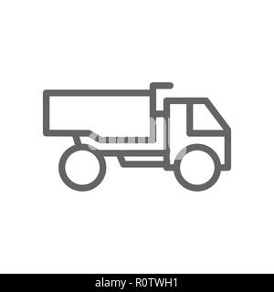 Simple heavy truck line icon. Symbol and sign illustration design. Isolated on white background Stock Photo