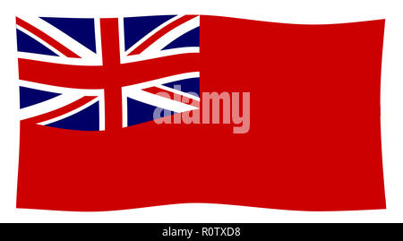 The Union Jack naval flag known as the red duster Stock Photo