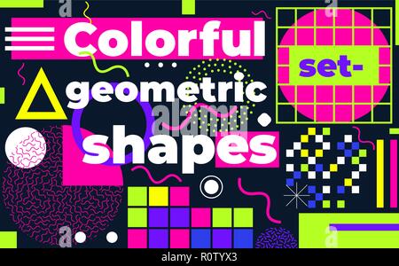 Geometric figures collection. Universal Vector colorful individu Stock Vector