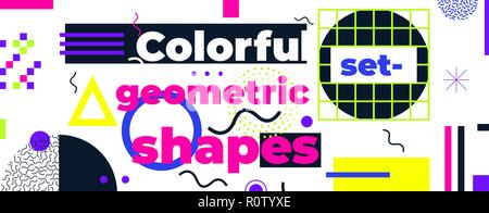 Geometric figures collection. Universal Vector colorful individu Stock Vector