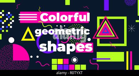 Geometric figures collection. Universal Vector colorful individu Stock Vector