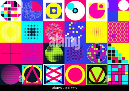 Geometric figures collection. Universal Vector colorful individu Stock Vector