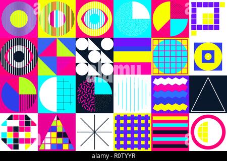 Geometric figures collection. Universal Vector colorful individu Stock Vector