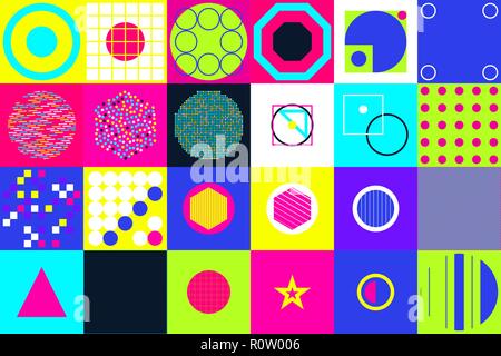 Geometric figures collection. Universal Vector colorful individu Stock Vector