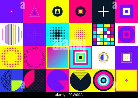 Geometric figures collection. Universal Vector colorful individu Stock Vector