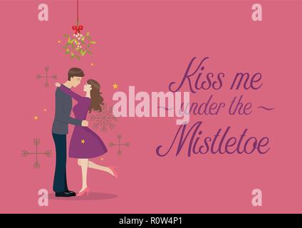 Kiss Me Under The Mistletoe Stock Vector Image & Art - Alamy