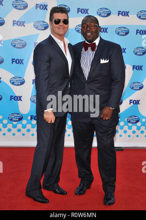 Simon Cowell  and Randy Jackson - American Idol Season 8 - 2009 at the Nokia Theatre In Los Angeles.          -            JacksonRandy CowellSimon 10 Stock Photo