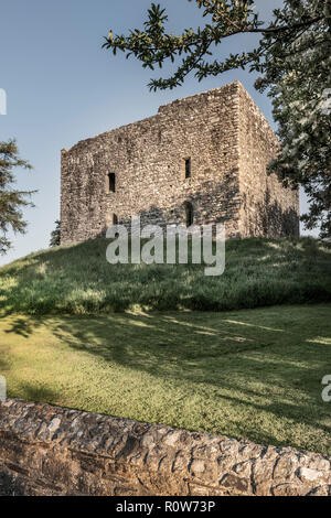 Lydford Castle is a medieval castle in the small Devonshire town of Lydford. Stock Photo