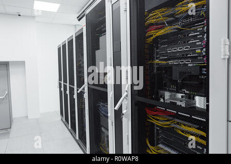Modern interior of server room, Super Computer Stock Photo