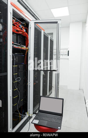 Modern interior of server room, Super Computer Stock Photo