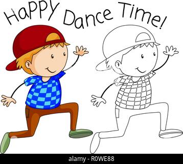 Doodle street boy dancing illustration Stock Vector Image & Art - Alamy