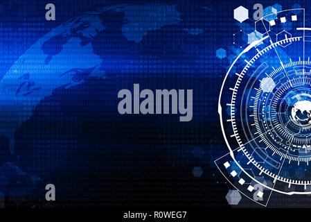 Technology and worldwide connection background concept in blue tone. Global network communication backdrop. Stock Photo