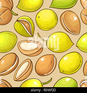 argan vector pattern on color background Stock Vector