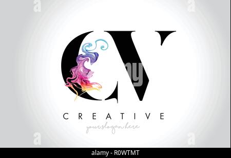 CV Modern Leter Logo Design with Black and White Monogram. Creative ...