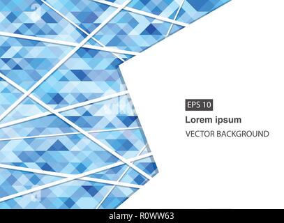 blue abstract geometric business background for presentations, brochure, vector. EPS 10 Stock Vector