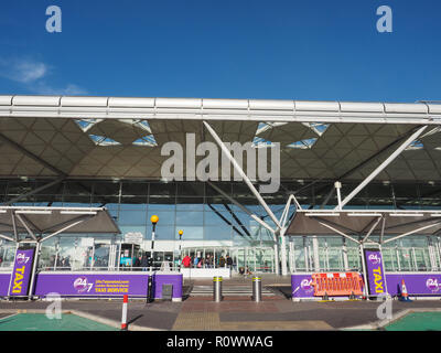 STANSTED, UK - CIRCA OCTOBER 2018: London Stansted airport design by architect Lord Norman Foster Stock Photo