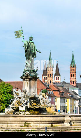 Franconia Fountain at the Wurzburg Residence in Germany Stock Photo