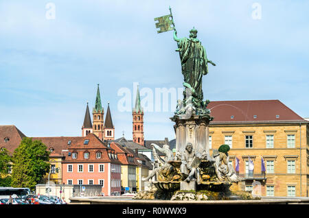 Franconia Fountain at the Wurzburg Residence in Germany Stock Photo