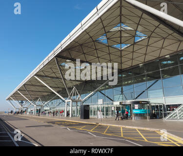 STANSTED, UK - CIRCA OCTOBER 2018: London Stansted airport design by architect Lord Norman Foster Stock Photo