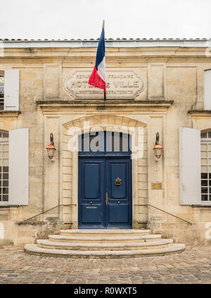 Entrance to the Town Hall, St Emilion, Gironde, Nouvelle-Aquitaine, France Stock Photo