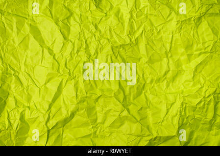 green crumpled paper texture as background. concept of school, abstract and stress Stock Photo