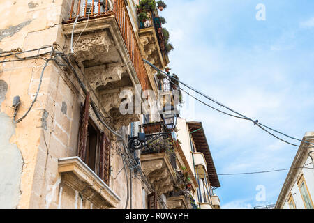 Architectural details. Ortigia. Small island which is the historical centre of the city of Syracuse, Sicily. Italy. Stock Photo