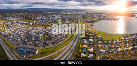 Autumn-Kopavogur, suburb of Reykjavik, Iceland Stock Photo